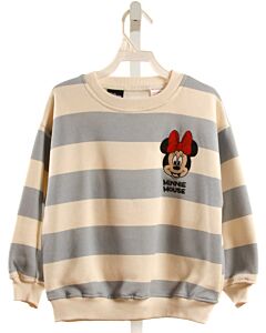 ZARA LT BLUE STRIPED APPLIQUED PULLOVER