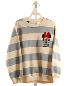 ZARA LT BLUE STRIPED APPLIQUED PULLOVER