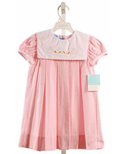 ANAVINI  PINK SEERSUCKER  EMBROIDERED DRESS