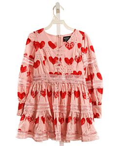 BARDOT RED EYELET PRINTED DESIGN DRESS