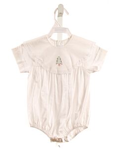 AURALUZ  WHITE   EMBROIDERED DRESSY BUBBLE WITH LACE TRIM