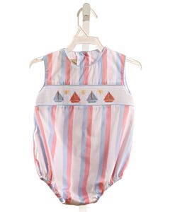 THE BEAUFORT BONNET COMPANY  PINK  STRIPED SMOCKED BUBBLE