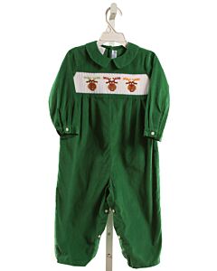 VIVE LA FETE  GREEN CORDUROY  SMOCKED ROMPER
