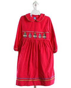 ANAVINI  HOT PINK CORDUROY  SMOCKED DRESS