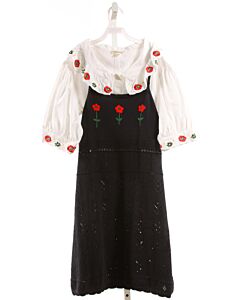 FISH & KIDS  BLACK  FLORAL EMBROIDERED DRESS