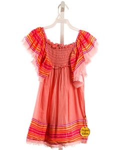 PEACE OF CAKE  PINK   SMOCKED DRESS WITH SEQUINS