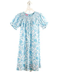 CLAIRE AND CHARLIE  AQUA  FLORAL SMOCKED DRESS