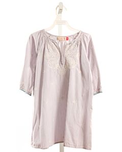 PINK CHICKEN  CHAMBRAY  STRIPED EMBROIDERED DRESS