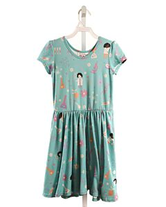 DOTDOT SMILE  BLUE   PRINTED DESIGN KNIT DRESS