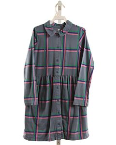 TEA  BLUE  PLAID  KNIT DRESS