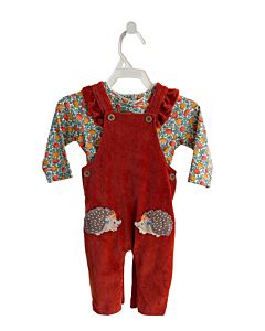 JOJO MAMAN BEBE  ORANGE CORDUROY FLORAL APPLIQUED ROMPER