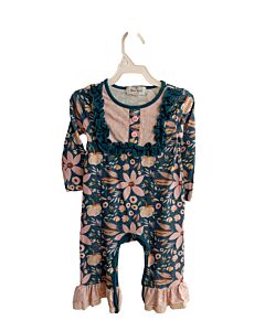 MARIE NICOLE  BLUE  FLORAL  KNIT ROMPER WITH RUFFLE