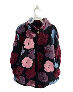 LUCKY BRAND  PINK FLEECE FLORAL APPLIQUED OUTERWEAR