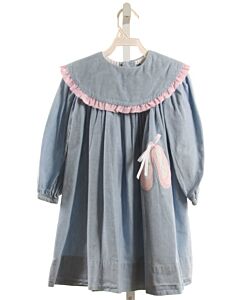 BAILEY BOYS  CHAMBRAY   APPLIQUED DRESS WITH RUFFLE