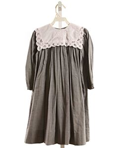 PEACHES 'N CREAM  BLACK  MICROCHECK  DRESS WITH EYELET TRIM