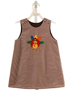 BAILEY BOYS  BROWN  GINGHAM APPLIQUED DRESS