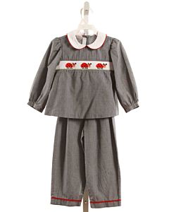 COLLECTION BEBE  BLACK  MICROCHECK SMOCKED 2-PIECE OUTFIT