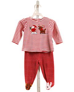 LE TOP RED STRIPED APPLIQUED 2-PIECE OUTFIT