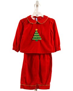 MONDAY'S CHILD  RED CORDUROY  APPLIQUED 2-PIECE OUTFIT