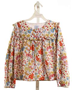 BELLA BLISS  MULTI-COLOR  FLORAL  DRESS SHIRT WITH RUFFLE