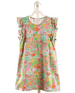 THE OAKS APPAREL   LIME GREEN  FLORAL  KNIT DRESS