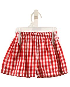 CECIL & LOU  RED  GINGHAM  SHORTS