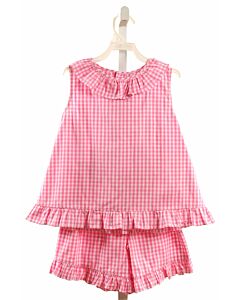 RACHEL RILEY  PINK  GINGHAM  2-PIECE OUTFIT WITH RUFFLE