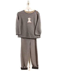 TUTTO PICCOLO  GRAY  STRIPED APPLIQUED 2-PIECE OUTFIT