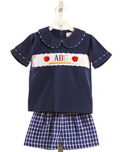 CECIL & LOU  NAVY   SMOCKED 2-PIECE OUTFIT