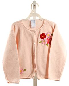BELLA BLISS  LT PINK  FLORAL APPLIQUED CARDIGAN