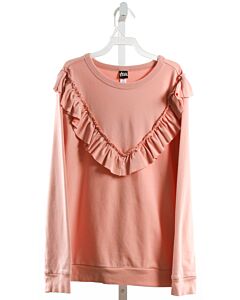 TEA  PINK    KNIT LS SHIRT WITH RUFFLE