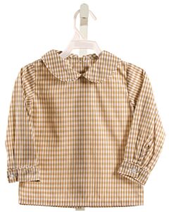 LITTLE ENGLISH  BROWN  GINGHAM  SHIRT-LS