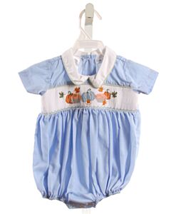 LULU BEBE  BLUE  MICROCHECK SMOCKED BUBBLE