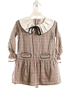LA COQUETA  MULTI-COLOR  PLAID  DRESS WITH RIC RAC