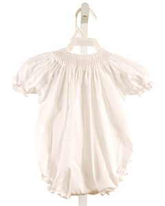 NO TAG  WHITE   SMOCKED BUBBLE WITH LACE TRIM