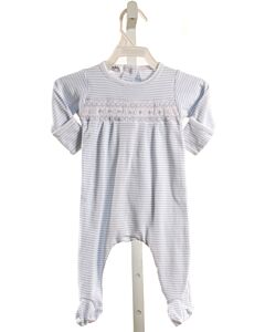 MAGNOLIA BABY  LT BLUE  STRIPED SMOCKED LAYETTE