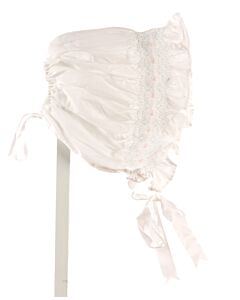 NO TAG  WHITE   SMOCKED BONNET