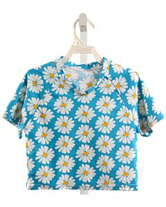 NO TAG  AQUA  FLORAL  RASH GUARD