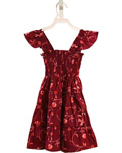 HILL HOUSE  MAROON  FLORAL SMOCKED DRESS
