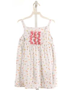 JAMES & LOTTIE  WHITE  PRINT  KNIT DRESS WITH RUFFLE