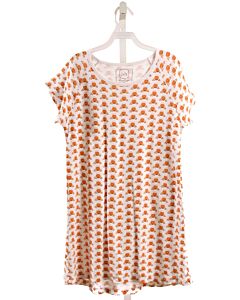 LILA + HAYES  ORANGE KNIT  PRINTED DESIGN LOUNGEWEAR