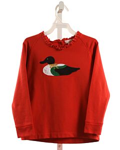 THE BEAUFORT BONNET COMPANY  RED   APPLIQUED PULLOVER WITH RUFFLE