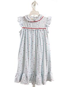 RUTH AND RALPH  LT BLUE  FLORAL  LOUNGEWEAR WITH EYELET TRIM