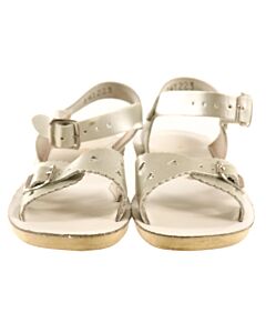 SUN SANS/ SALTWATER SANDALS SILVER SANDALS  *EUC SIZE TODDLER 9