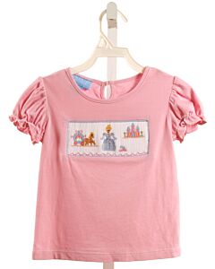 ANAVINI  PINK   SMOCKED KNIT SS SHIRT