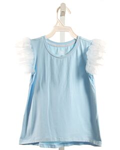 AZARHIA  LT BLUE    SLEEVELESS SHIRT WITH TULLE