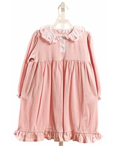 SAL & PIMENTA  PINK  STRIPED EMBROIDERED KNIT DRESS
