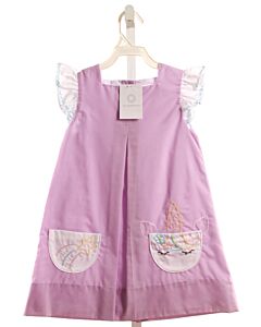 THE PROPER PEONY  LAVENDER   APPLIQUED DRESS