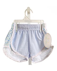 W COLOR WORKS  LT BLUE SEERSUCKER FLORAL  SHORTS