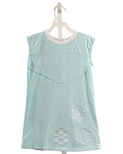THE YELLOW LAMB  LT BLUE   EMBROIDERED KNIT DRESS